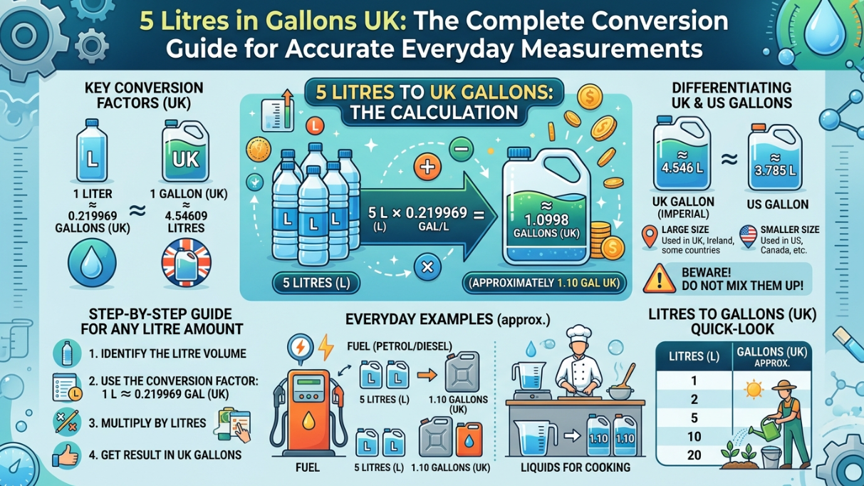 5 Litres in Gallons UK